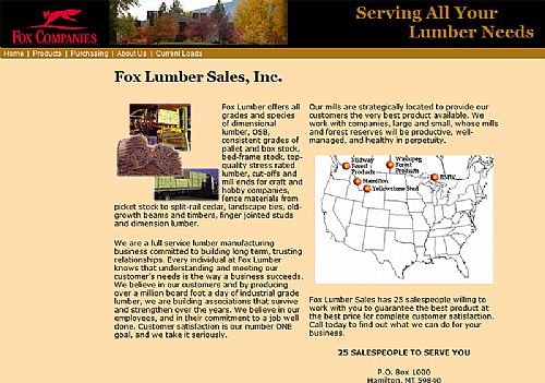 Fox Lumber Sales Page