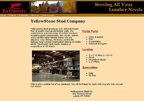Yellowstone Stud Company Page
