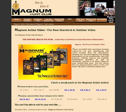Shows the volumes of Magnum videos